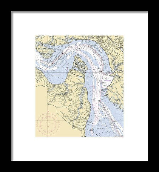 A beuatiful Framed Print of the James River -Virginia Nautical Chart _V2 by SeaKoast