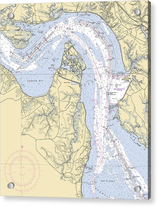 James River -virginia Nautical Chart _v2 - Acrylic Print