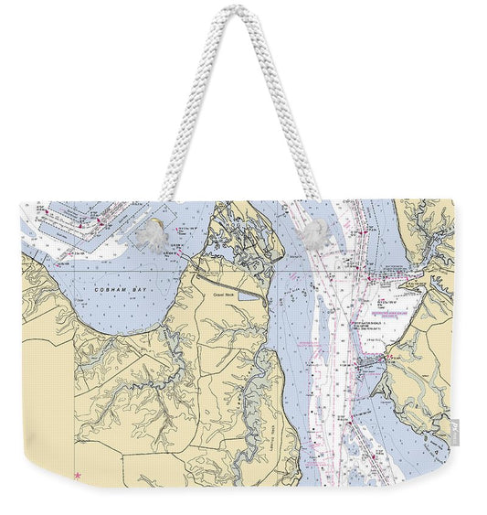 James River -virginia Nautical Chart _v2 - Weekender Tote Bag