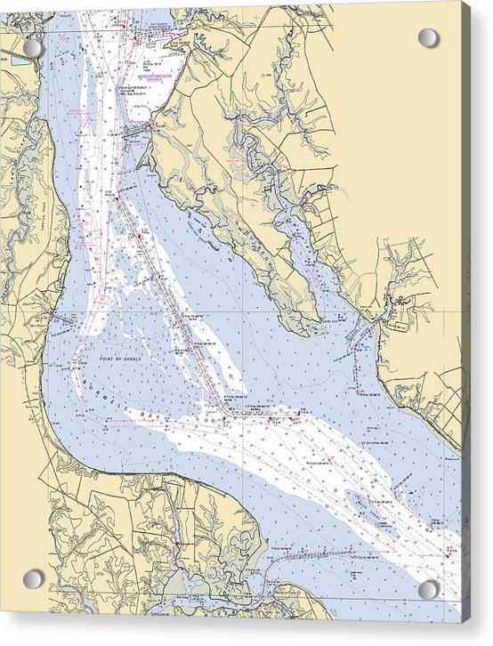 James River -virginia Nautical Chart _v3 - Acrylic Print