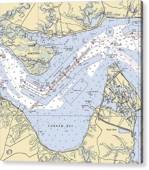 Jamestown Island-virginia Nautical Chart - Acrylic Print