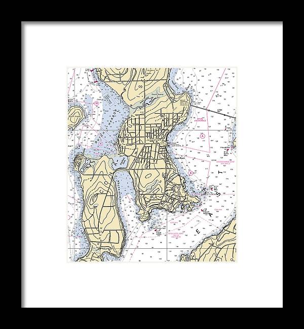 A beuatiful Framed Print of the Jamestown -Rhode Island Nautical Chart _V2 by SeaKoast