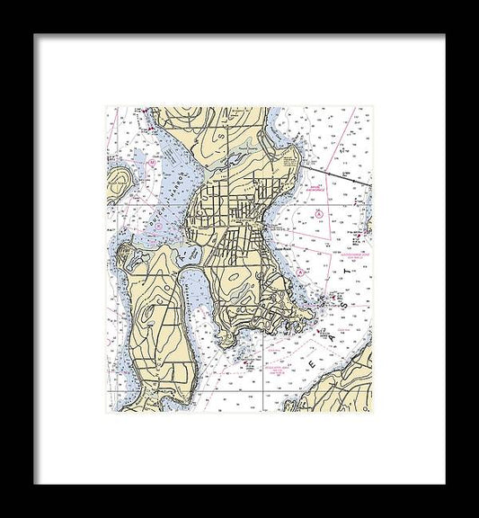 A beuatiful Framed Print of the Jamestown -Rhode Island Nautical Chart _V2 by SeaKoast