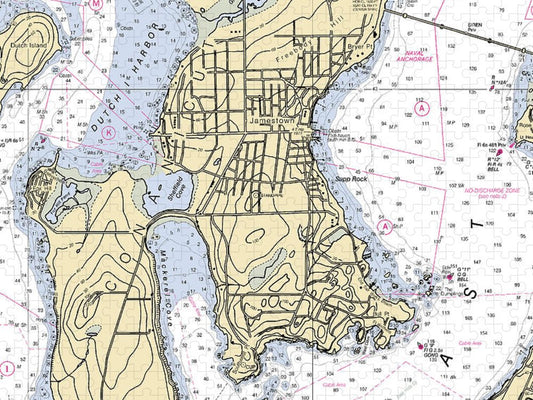 Jamestown  Rhode Island Nautical Chart _V2 Puzzle