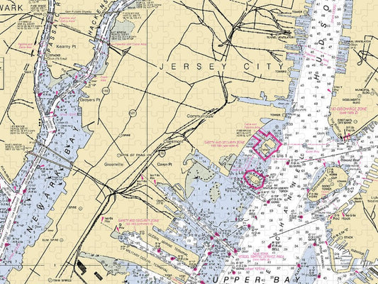 Jersey City New Jersey Nautical Chart Puzzle