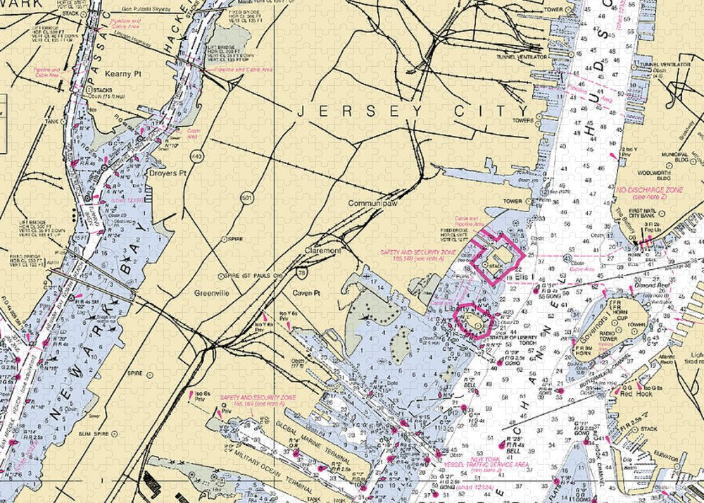 Jersey City-new Jersey Nautical Chart - Puzzle
