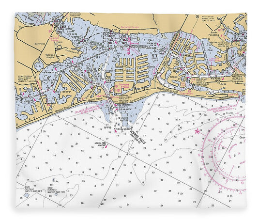 Johns Pass Florida Nautical Chart Blanket