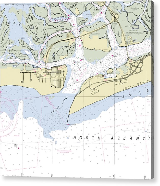 Jones Inlet New York Nautical Chart  Acrylic Print