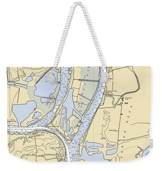 Jones Neck-virginia Nautical Chart - Weekender Tote Bag