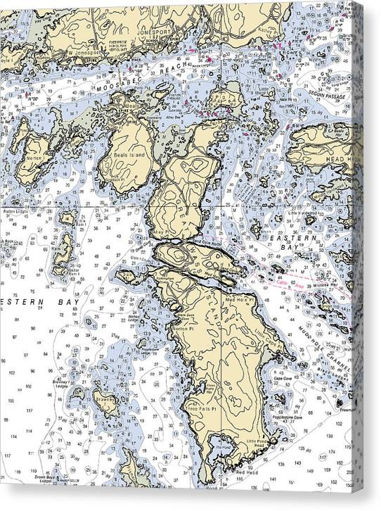 Jonesport-Maine Nautical Chart Canvas Print