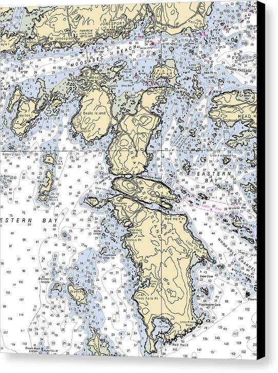 Jonesport-maine Nautical Chart - Canvas Print