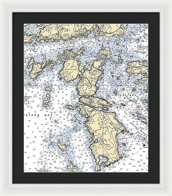 Jonesport-maine Nautical Chart - Framed Print