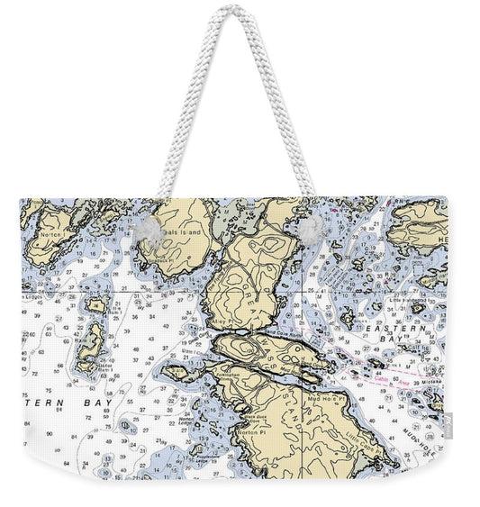 Jonesport-maine Nautical Chart - Weekender Tote Bag
