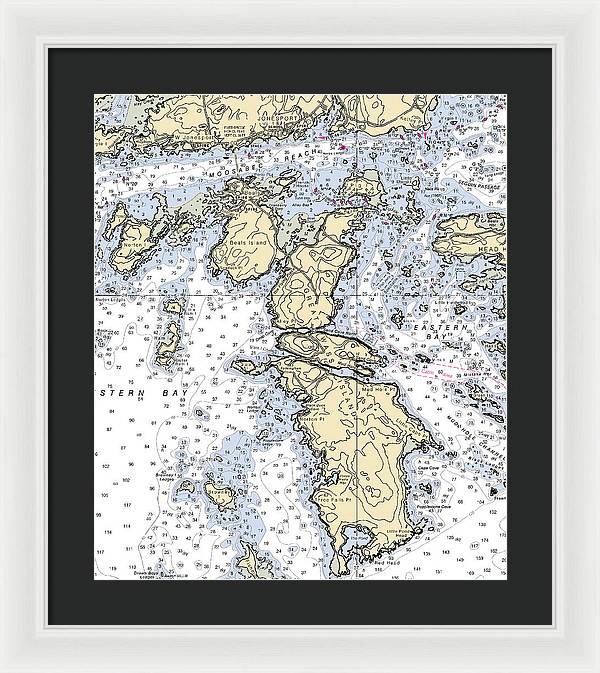 Jonesport-maine Nautical Chart - Framed Print