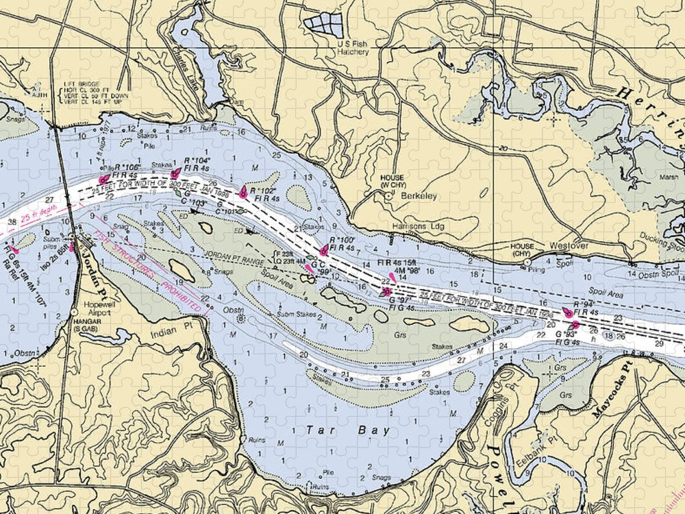 Jordan Point Virginia Nautical Chart Puzzle