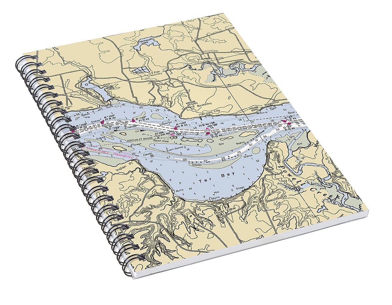 Jordan Point-virginia Nautical Chart - Spiral Notebook