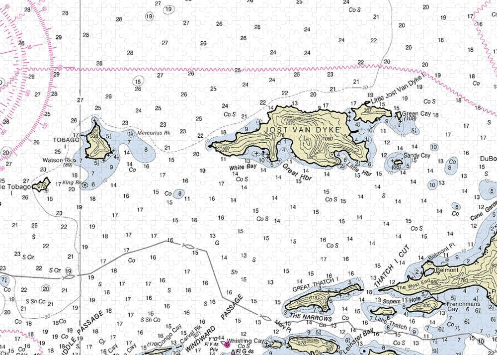 Jost Van Dyke Virgin Islands Nautical Chart - Puzzle