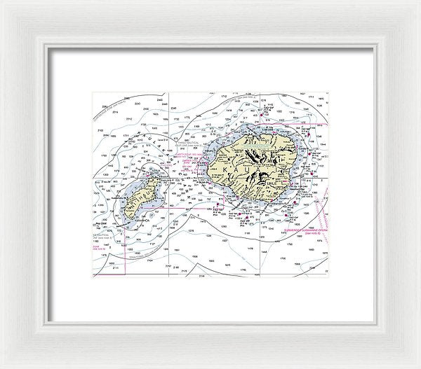 Kauai Hawaii Nautical Chart - Framed Print