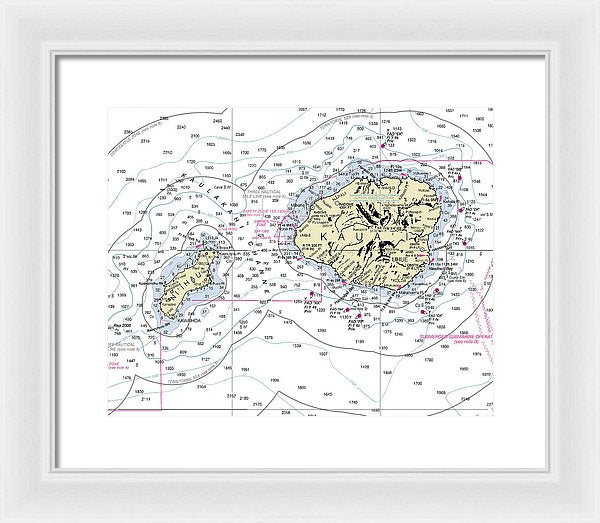 Kauai Hawaii Nautical Chart - Framed Print