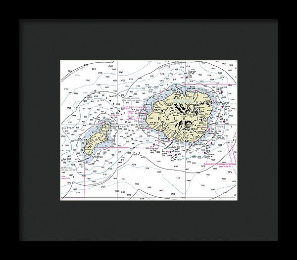 Kauai Hawaii Nautical Chart - Framed Print