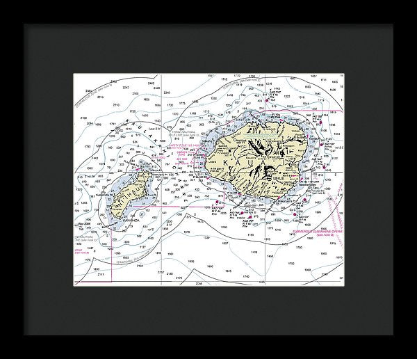 Kauai Hawaii Nautical Chart - Framed Print