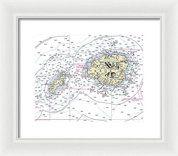 Kauai Hawaii Nautical Chart - Framed Print