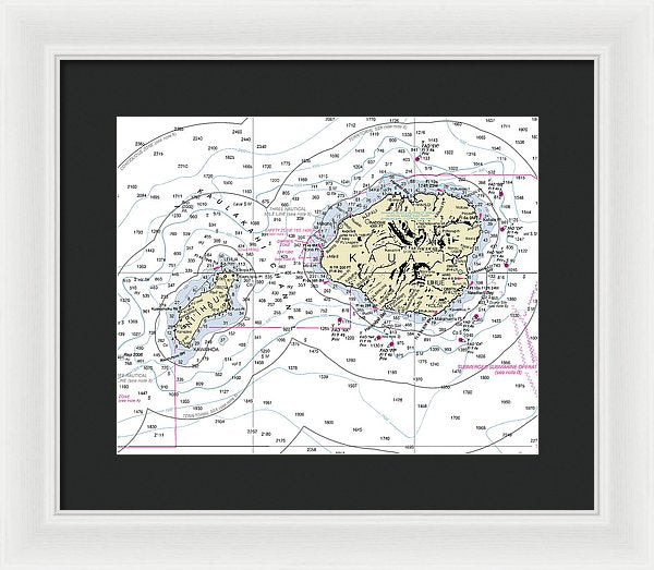 Kauai Hawaii Nautical Chart - Framed Print