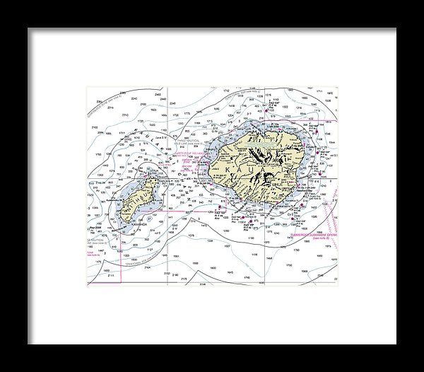 Kauai Hawaii Nautical Chart - Framed Print