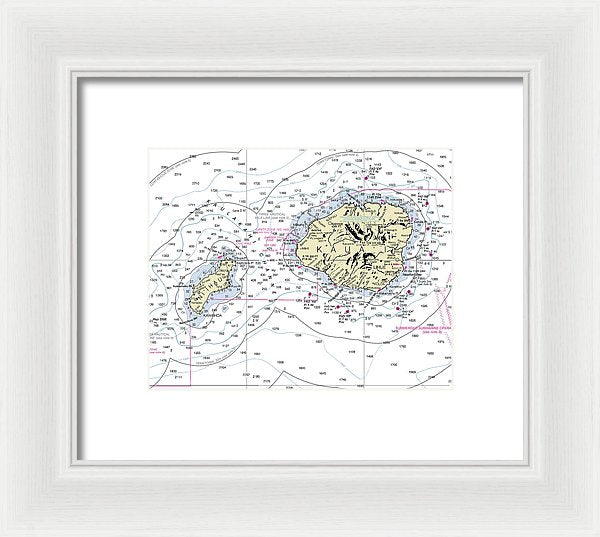 Kauai Hawaii Nautical Chart - Framed Print