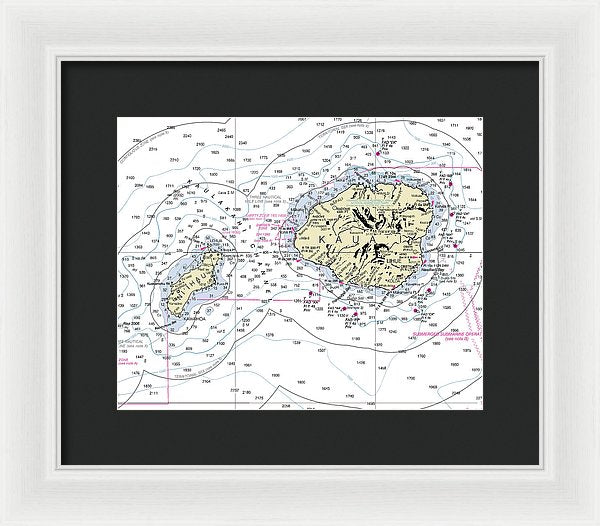 Kauai Hawaii Nautical Chart - Framed Print