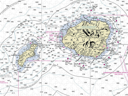 Kauai Hawaii Nautical Chart Puzzle