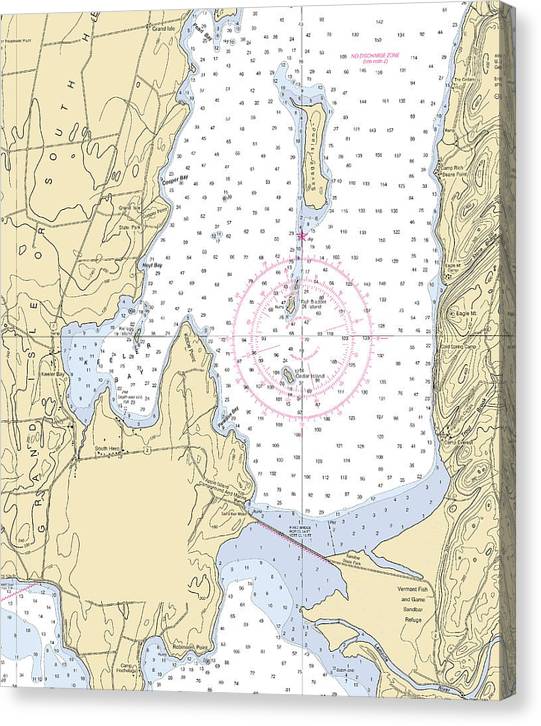 Keller Bay-Lake Champlain  Nautical Chart Canvas Print