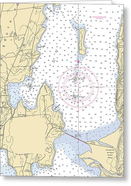 Keller Bay-lake Champlain  Nautical Chart - Greeting Card