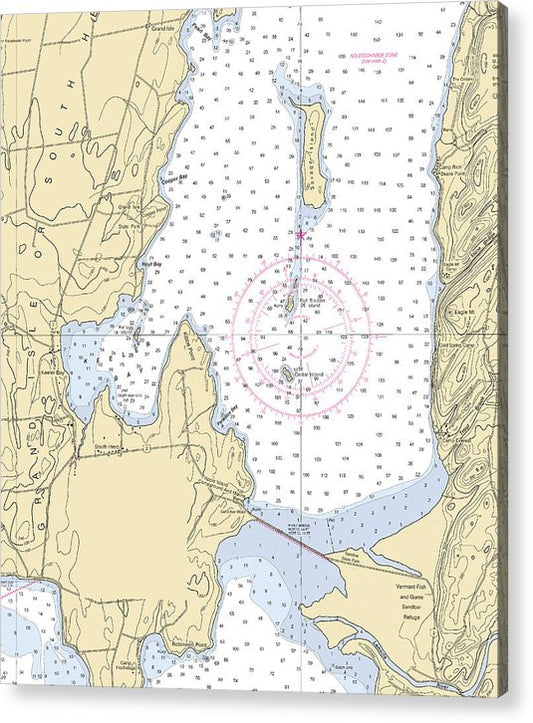 Keller Bay-Lake Champlain  Nautical Chart  Acrylic Print