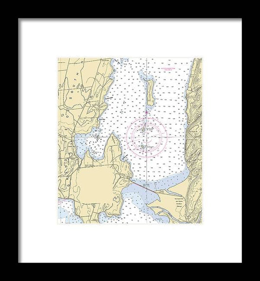 Keller Bay-lake Champlain  Nautical Chart - Framed Print