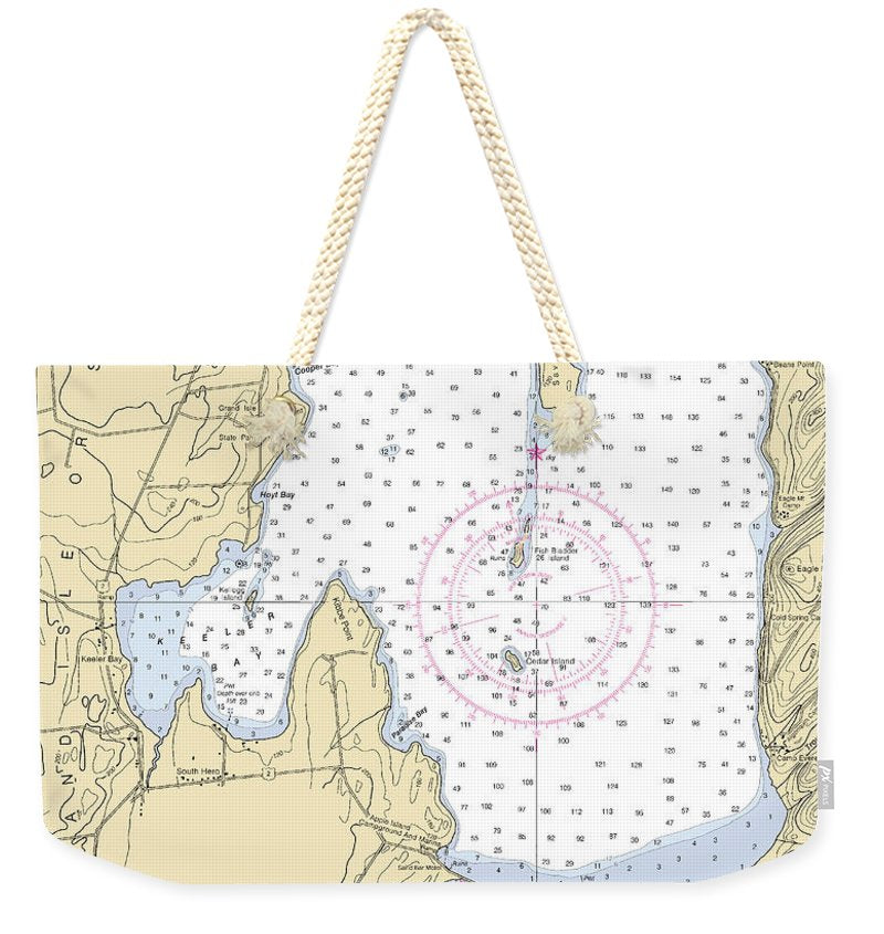 Keller Bay-lake Champlain  Nautical Chart - Weekender Tote Bag