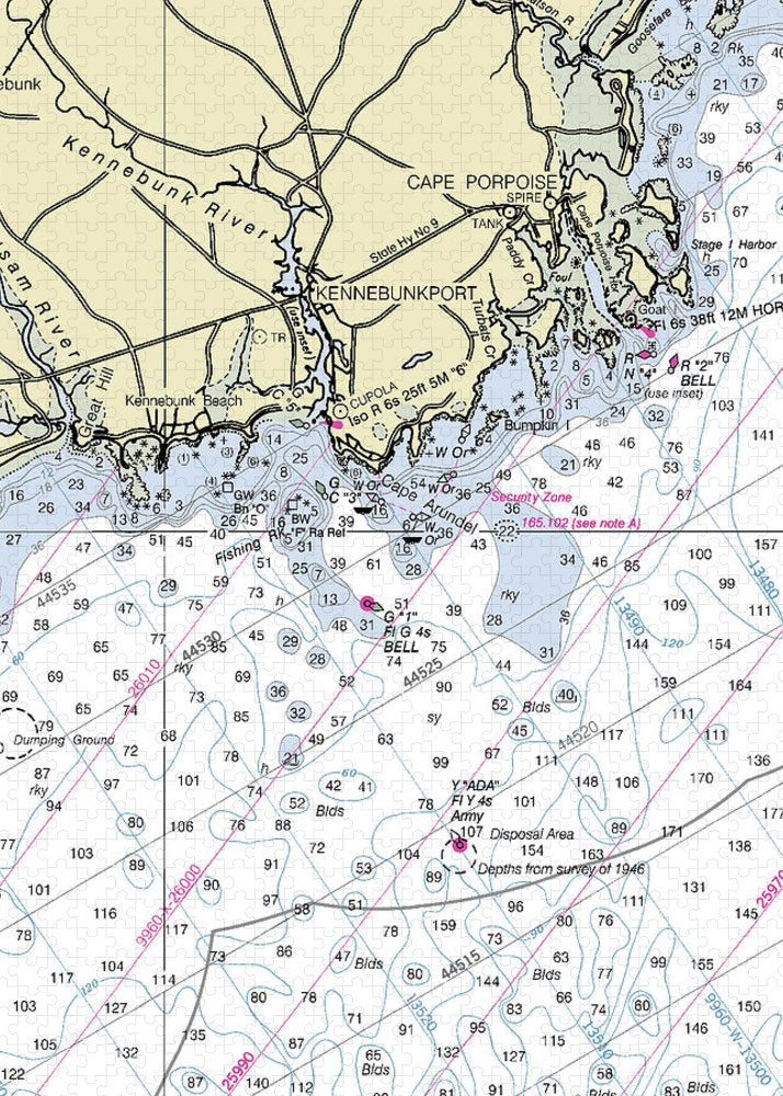 Kennebunkport Maine Nautical Chart - Puzzle
