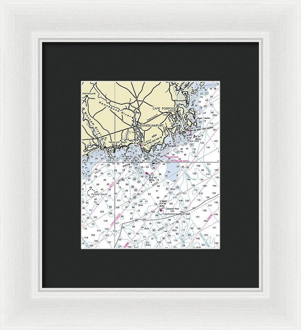 Kennebunkport Maine Nautical Chart - Framed Print