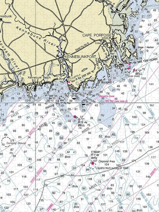 Kennebunkport Maine Nautical Chart Puzzle