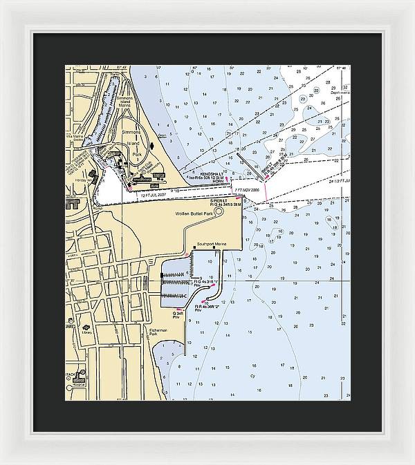 Kenosha Harbor-lake Michigan Nautical Chart - Framed Print