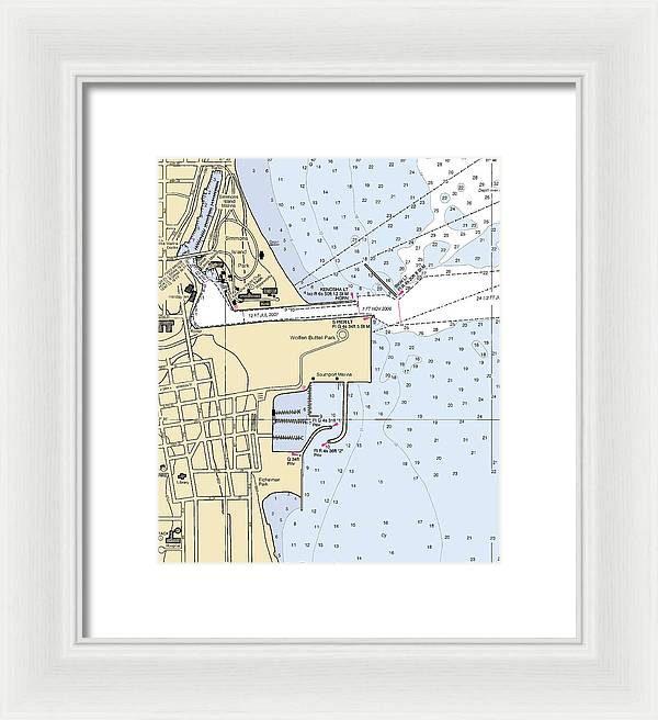 Kenosha Harbor-lake Michigan Nautical Chart - Framed Print