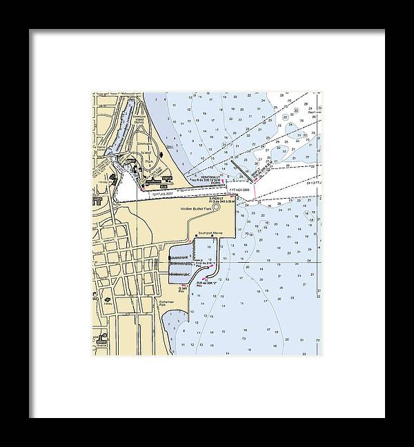 Kenosha Harbor-lake Michigan Nautical Chart - Framed Print