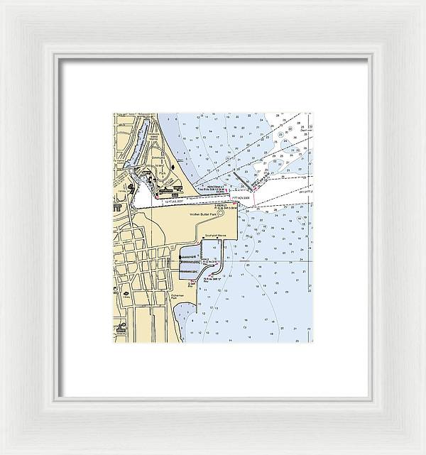 Kenosha Harbor-lake Michigan Nautical Chart - Framed Print