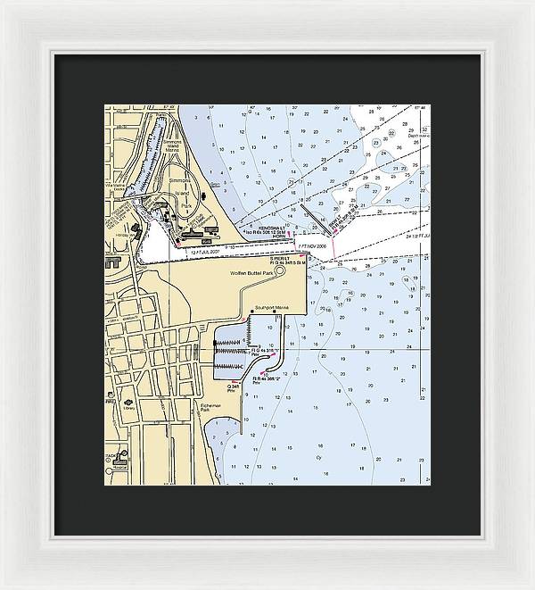 Kenosha Harbor-lake Michigan Nautical Chart - Framed Print