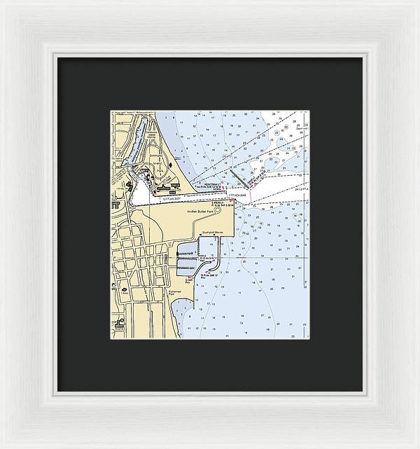 Kenosha Harbor-lake Michigan Nautical Chart - Framed Print