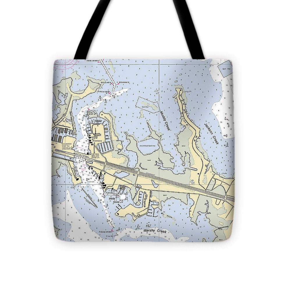Kent Island Narrows-maryland Nautical Chart - Tote Bag