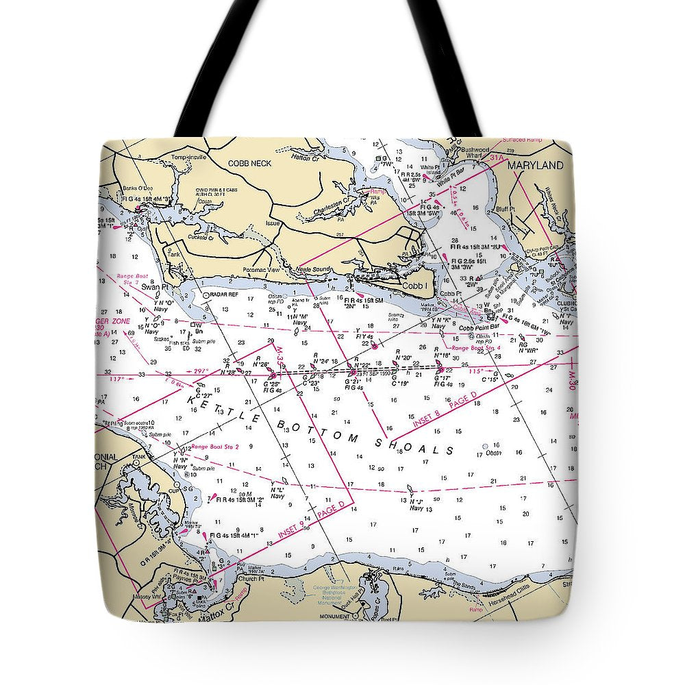 Kettle Bottom Shoals-virginia Nautical Chart - Tote Bag