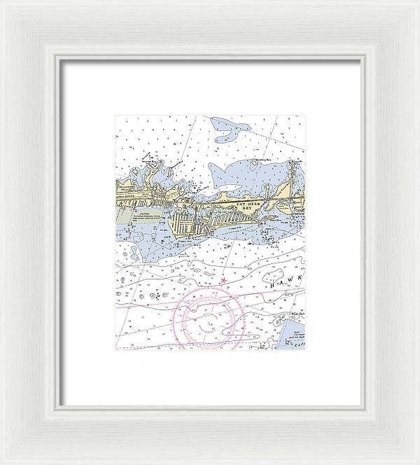 Key Colony Beach -florida Nautical Chart _v3 - Framed Print