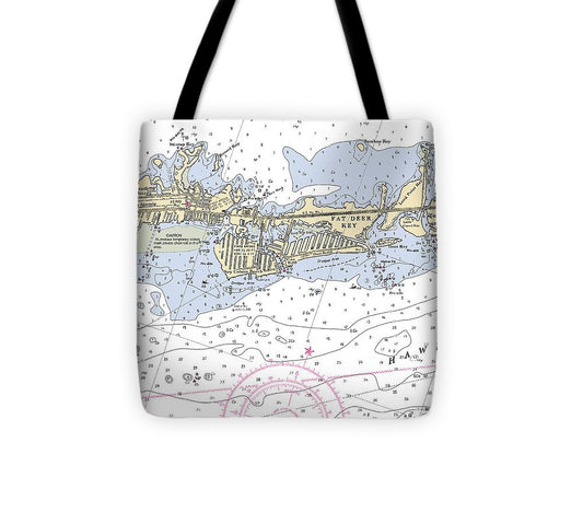 Key Colony Beach  Florida Nautical Chart _V3 Tote Bag