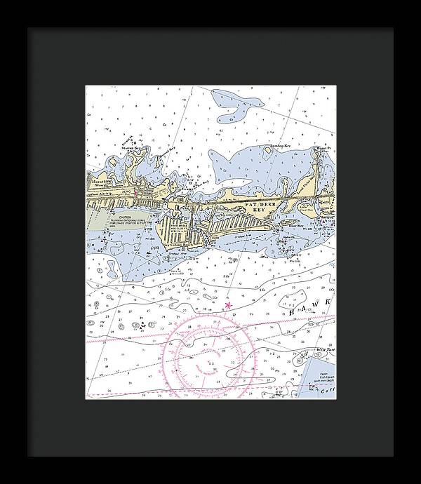 Key Colony Beach -florida Nautical Chart _v3 - Framed Print